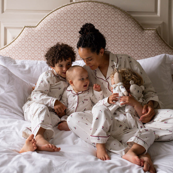 Organic Cotton Flannel Christmas Pyjamas (Holly Scatter)
