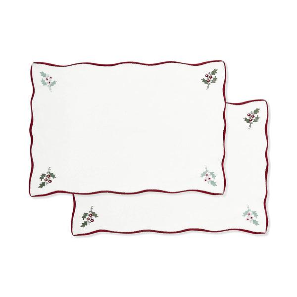 Organic Cotton Place Mats, Set of 2 (Berry Ribbons)