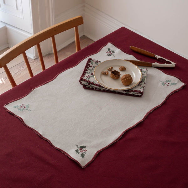 Organic Cotton Place Mats, Set of 2 (Berry Ribbons)