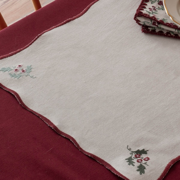 Organic Cotton Place Mats, Set of 2 (Berry Ribbons)