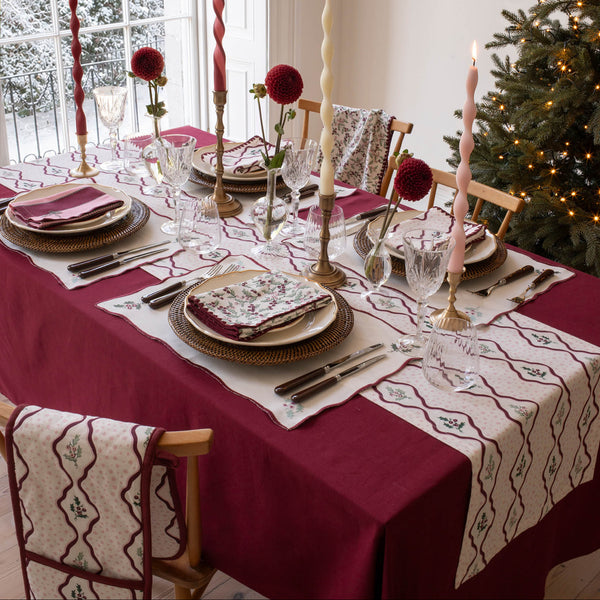 Organic Cotton Place Mats, Set of 2 (Berry Ribbons)