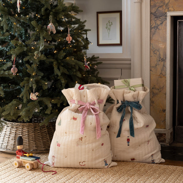 Nutcracker Embroidered Christmas Present Sack