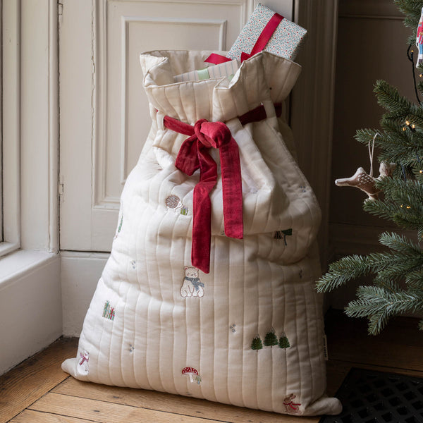 Polar Bear Embroidered Christmas Present Sack