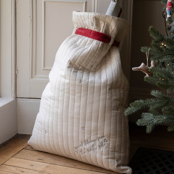 Polar Bear Embroidered Christmas Present Sack