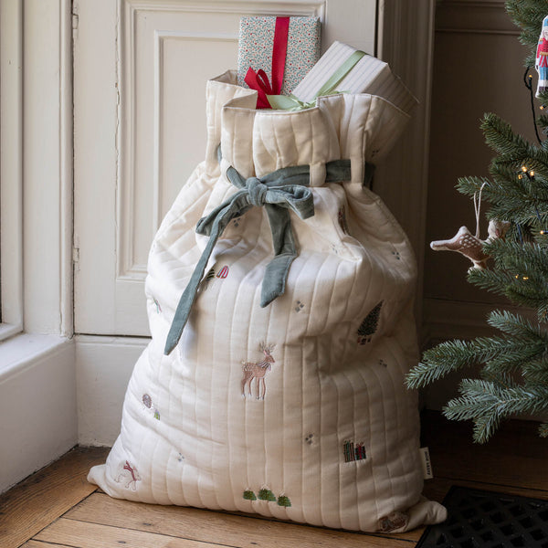 Reindeer Embroidered Christmas Present Sack