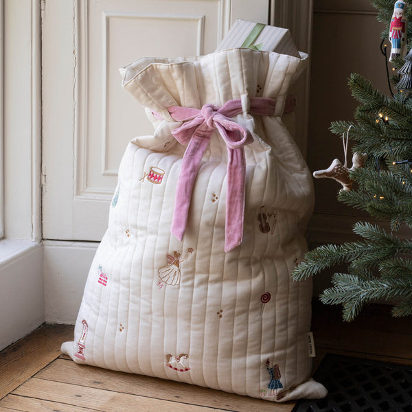 Sugar Plum Fairy Embroidered Christmas Present Sack