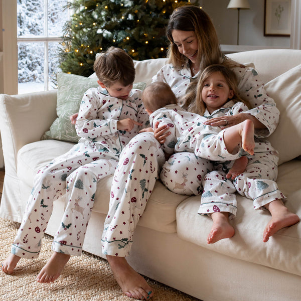 Organic Cotton Flannel Christmas Baby Sleepsuit (Christmas Carousel)