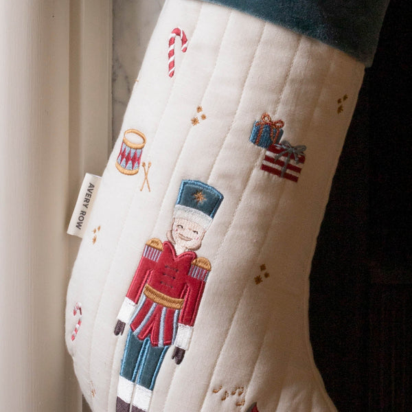 Nutcracker Embroidered Christmas Present Stocking