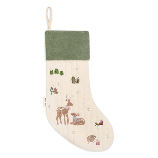 Reindeer Embroidered Christmas Present Stocking