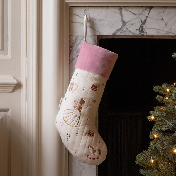 Sugar Plum Fairy Embroidered Christmas Present Stocking