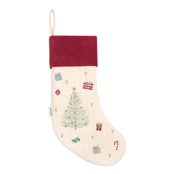 Christmas Tree Embroidered Christmas Present Stocking