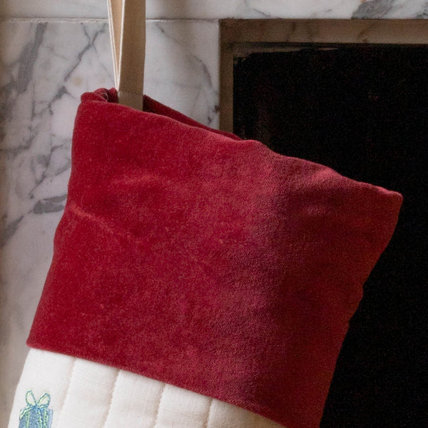 Christmas Tree Embroidered Christmas Present Stocking