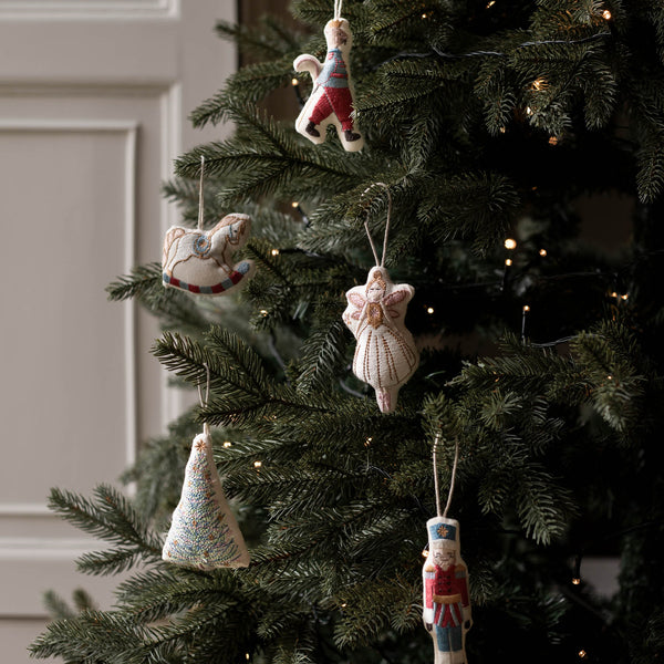 Embroidered Set of 5 Christmas Tree Decorations (The Nutcracker)