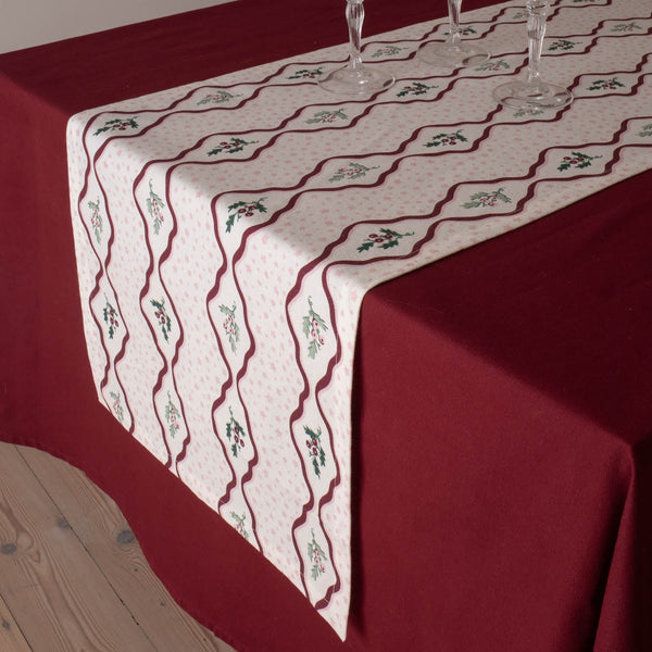 Organic Cotton Table Runner (Berry Ribbons)