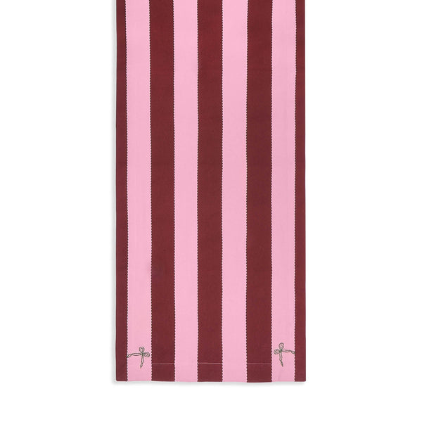 Organic Cotton Bold Stripe Table Runner (Burgundy)