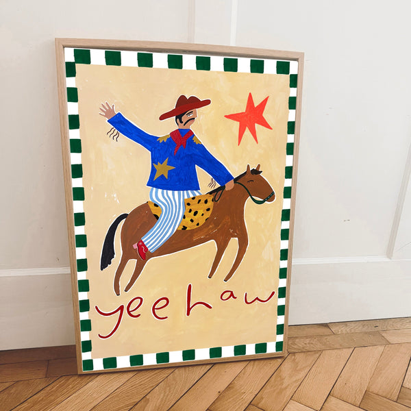 'Yee Haw' Hand Painted Art Print