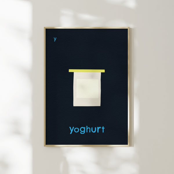 Y for Yoghurt- Alphabet Art Print