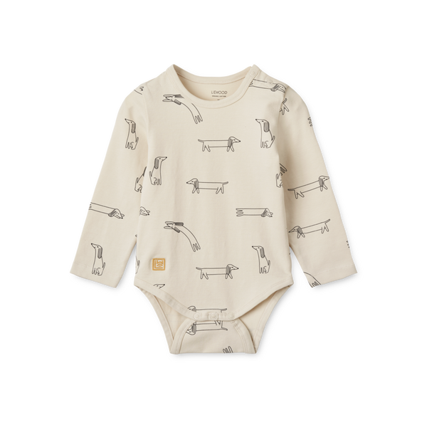 Yanni Doodle Dog Print Long Sleeve Baby Bodysuit (Pack of 2)