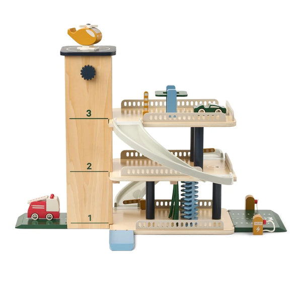 Jordy Multi-Tiered Wooden Toy Parking Tower (Beach Blue Multi Mix)