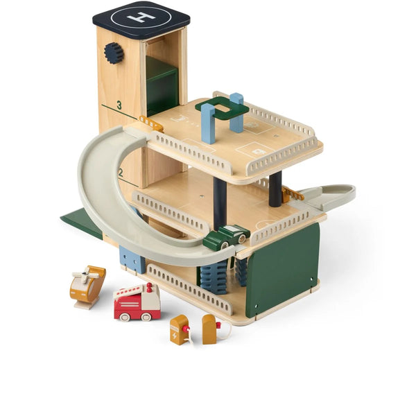 Jordy Multi-Tiered Wooden Toy Parking Tower (Beach Blue Multi Mix)