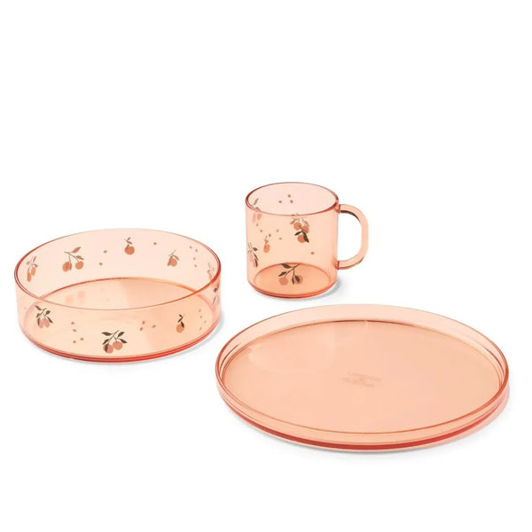 Siva Printed Tritan Tableware Set (Peach/Sea shell)