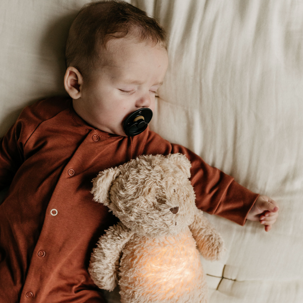 Organic Cotton Humming Bear with Night Light (Sand)