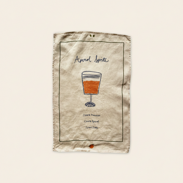 Aperol Spritz Linen Tea Towel