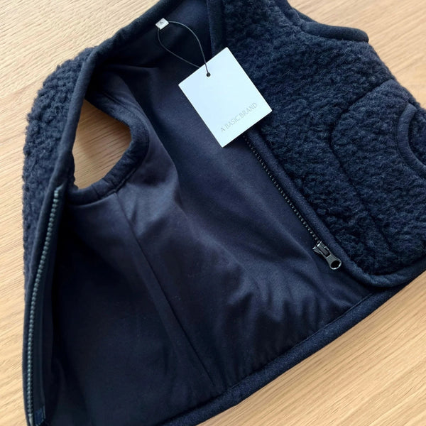 Clara 100% Wool Vest with Lining (Black)