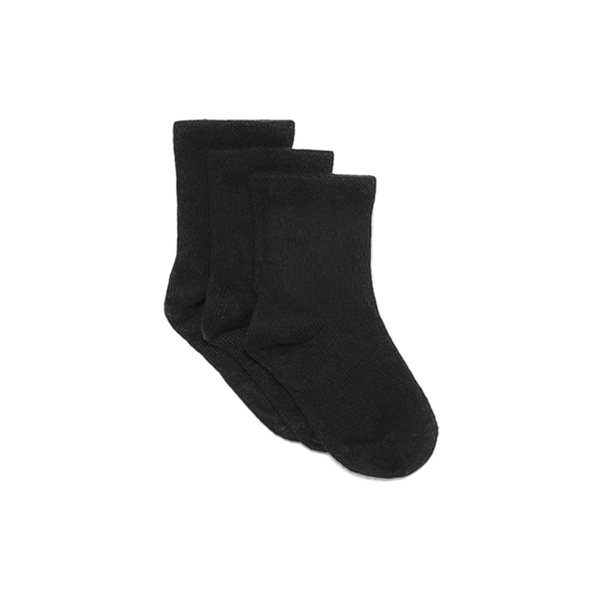 Black Organic Cotton Socks Pack of Three