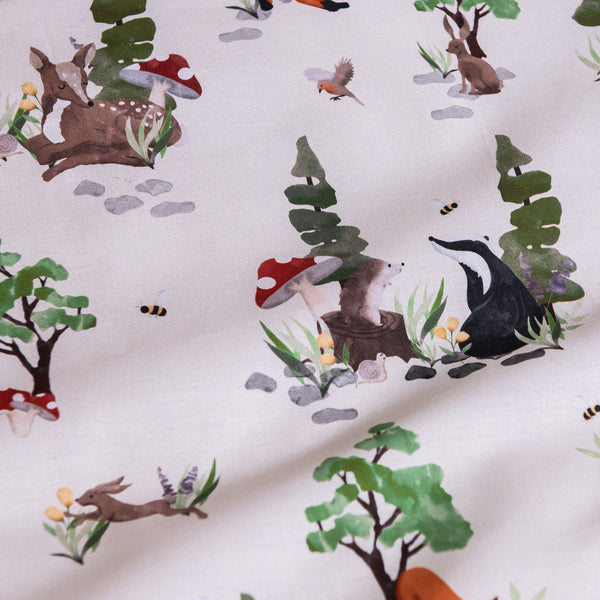 Woodland Scenes Reversible Cotton Duvet and Pillow Bedding Set