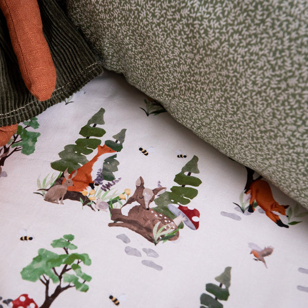 Woodland Scenes Reversible Cotton Duvet and Pillow Bedding Set