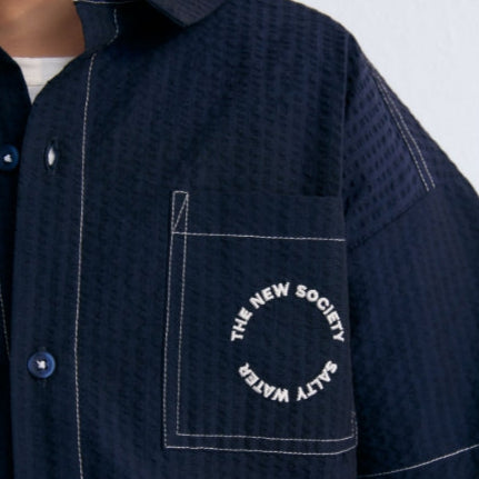 Corinto Seersucker Shirt (Navy)