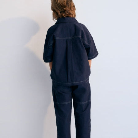Corinto Seersucker Shirt (Navy)