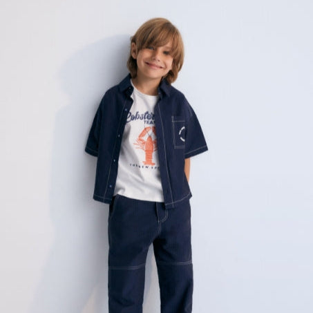 Corinto Seersucker Shirt (Navy)