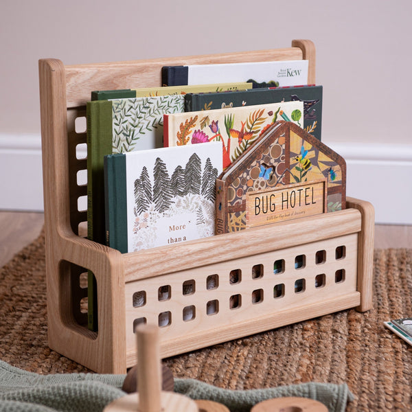 Wooden Book Storage Caddy (Solid Ash)