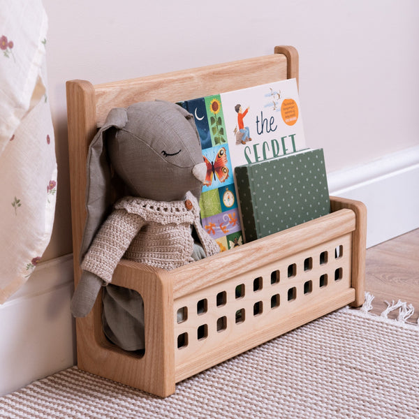 Wooden Book Storage Caddy (Solid Ash)