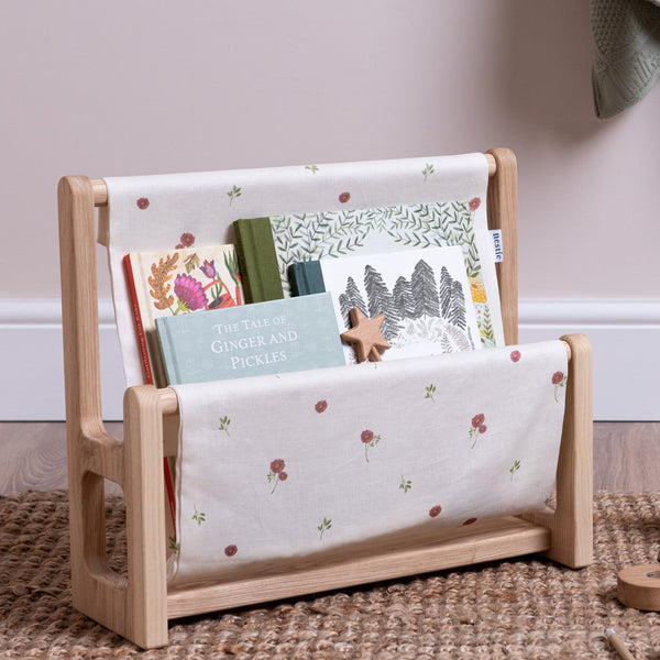 Nestie Book Hammock with Meadow Print Linen (Solid Ash)