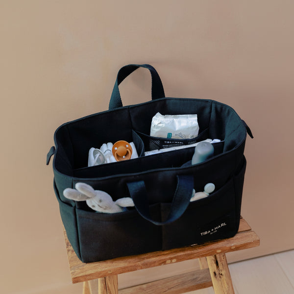 T+M Canvas Organiser Caddy / Pocket Tote Insert (Black)
