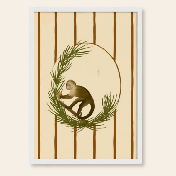Capuchin Eating a Mango Art Print