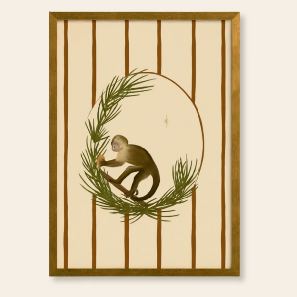 Capuchin Eating a Mango Art Print