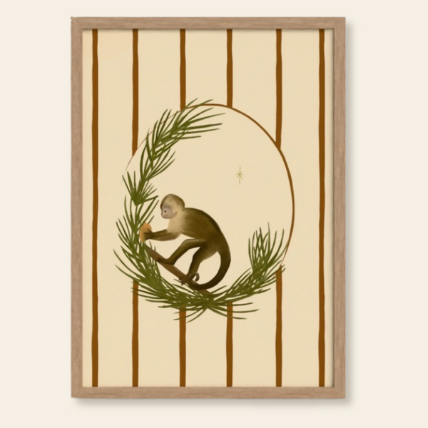 Capuchin Eating a Mango Art Print