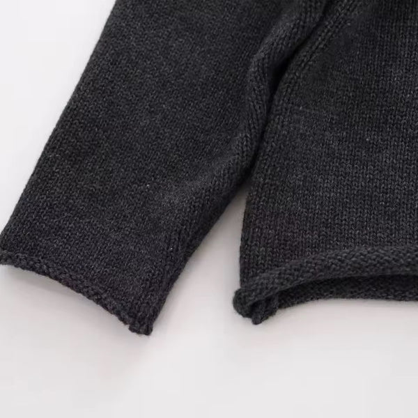 Feline Fine Jumper and Trouser Knit Set (Charcoal)