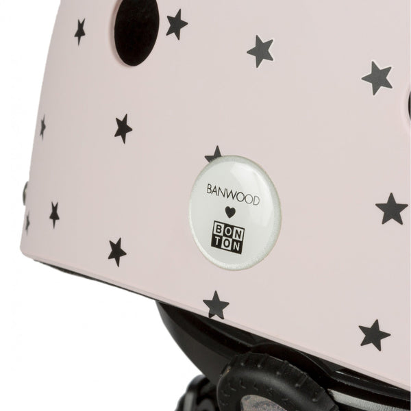 Banwood x Bonton Star Print Classic Bike Helmet (Matte Pink)