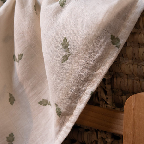 Woodland Print Organic Cotton Muslin Swaddle Blanket