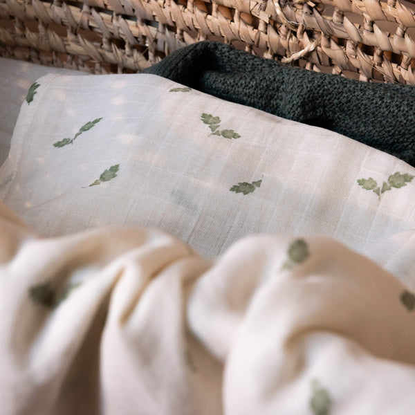 Woodland Print Organic Cotton Muslin Swaddle Blanket