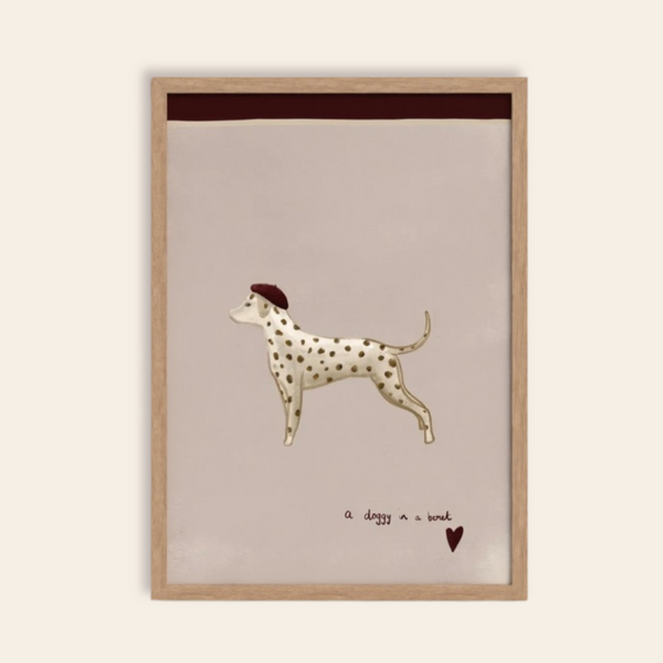 A Doggy in a Beret Art Print