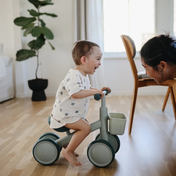 Mushie Mini Toddler Bike with Basket (Sage)-PRE ORDER 3-4 WEEKS