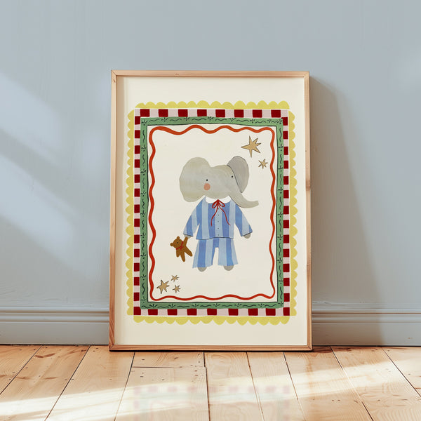 Sleepy Elephant  Art Print