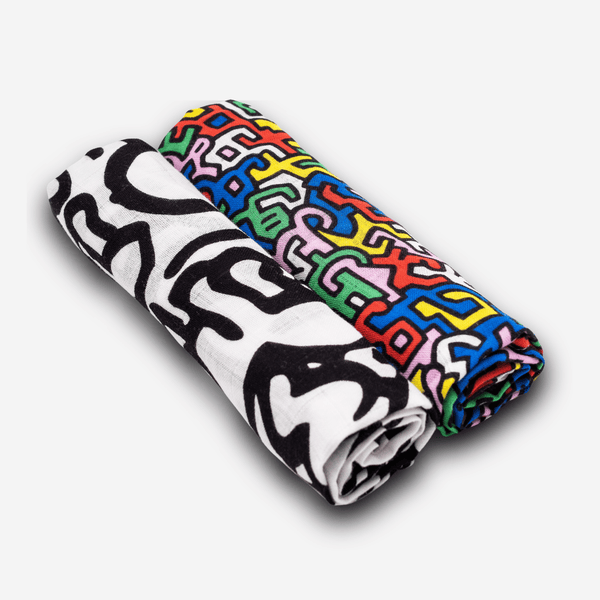 Etta Loves x KEITH HARING Sensory Printed Muslins (Pack of 2)