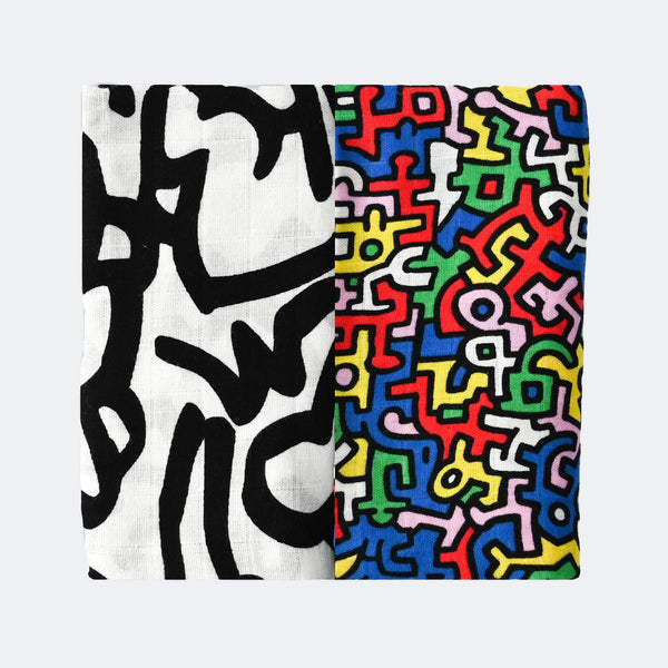 Etta Loves x KEITH HARING Sensory Printed Muslins (Pack of 2)